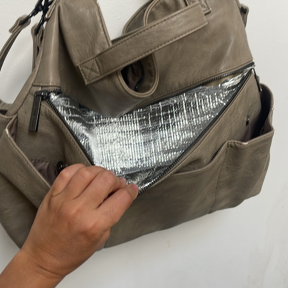 The Honest Company Green Shoulder Bag with Soft Leather  diaper bag - Picture 4 of 6